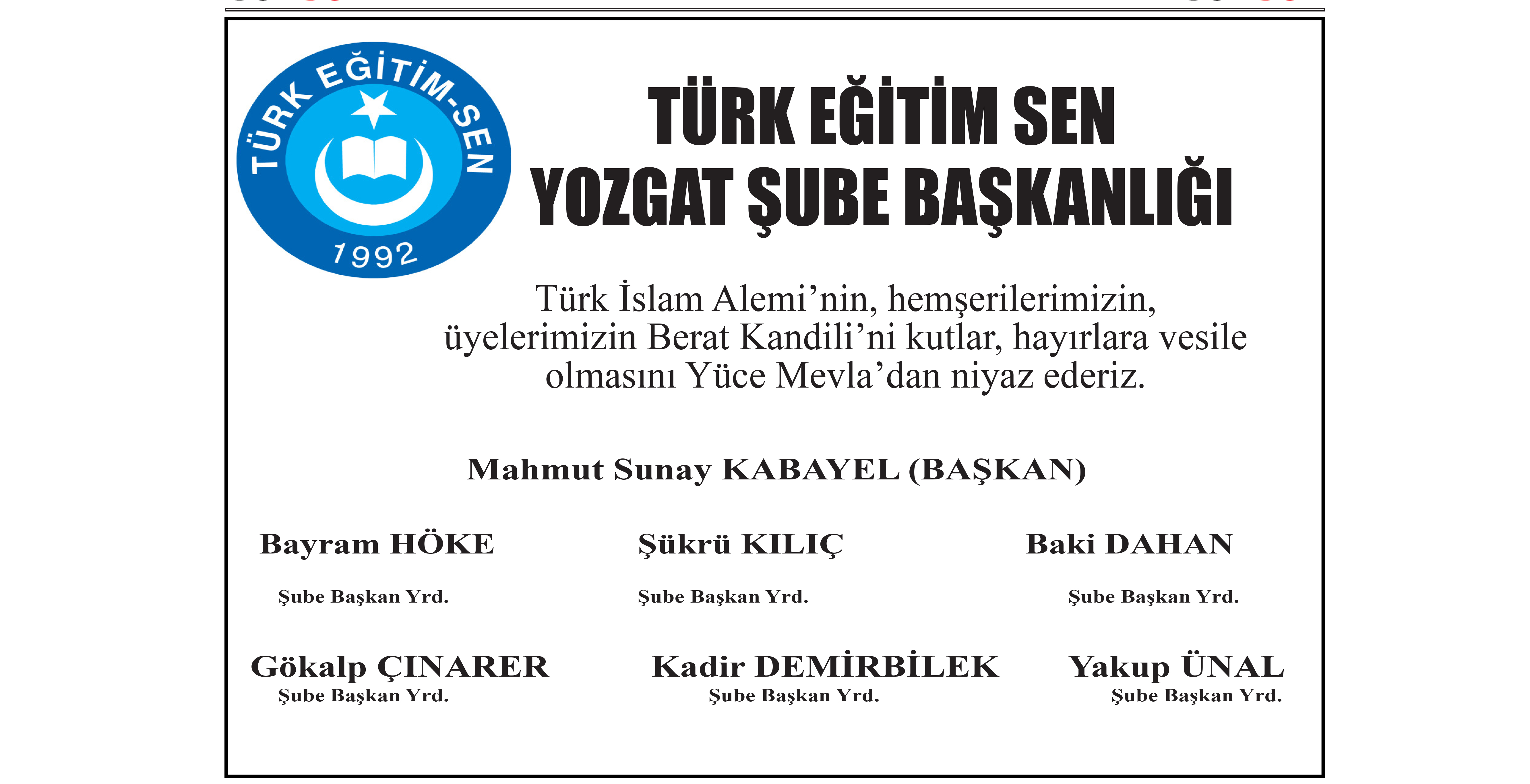 Türk Eğitim-Sen'den Kandil kutlaması